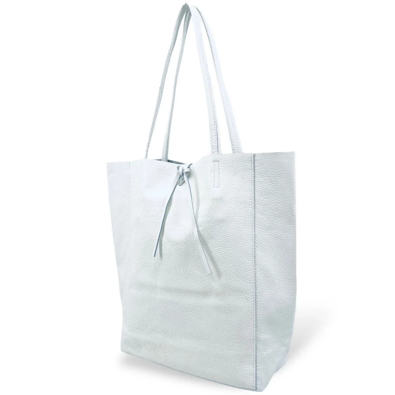 Sac cabas en cuir grainé NICE Blanc