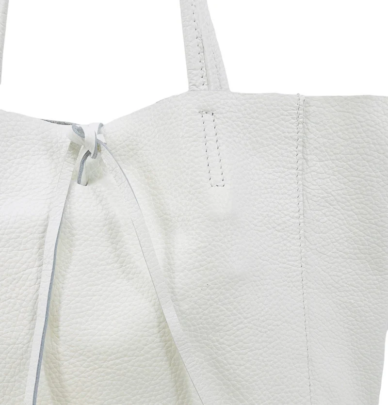 Sac cabas en cuir grainé NICE Blanc