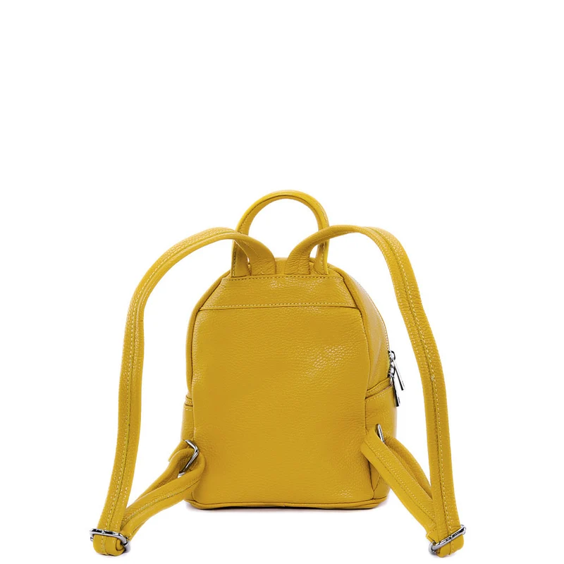 Sac à dos en cuir grainé LITTLE KYOTO Jaune tournesol