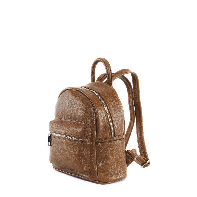 Sac à dos en cuir grainé LITTLE KYOTO Camel foncé