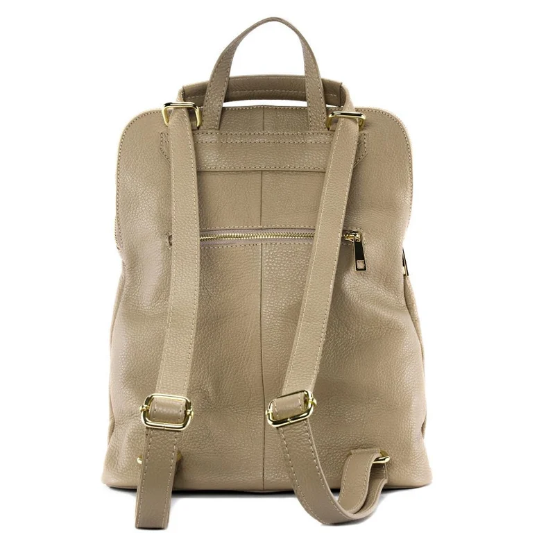 Sac à dos en cuir grainé CORFOU Taupe