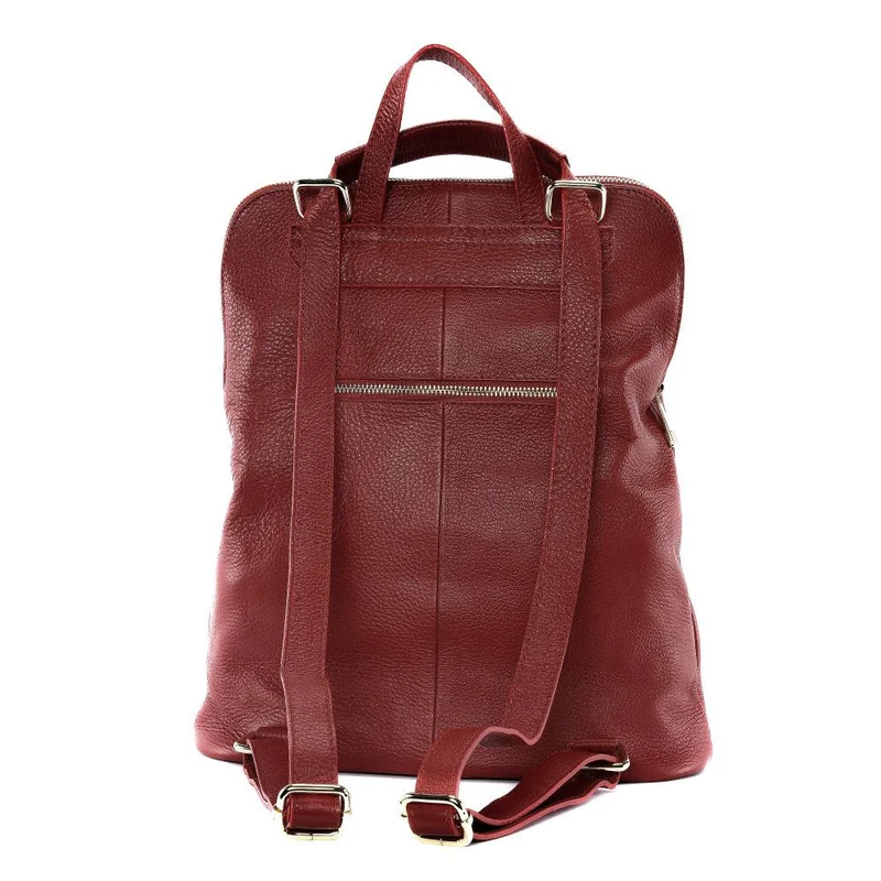 Sac à dos en cuir grainé CORFOU Rouge foncé