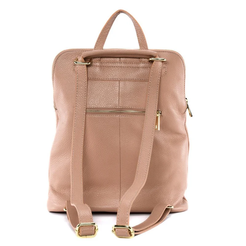 Sac à dos en cuir grainé CORFOU Rose intense