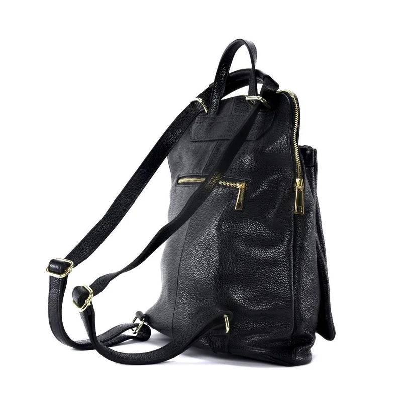 Sac à dos en cuir grainé CORFOU Noir