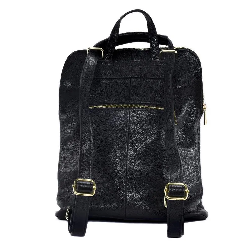 Sac à dos en cuir grainé CORFOU Noir