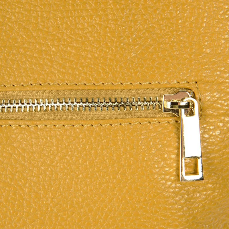 Sac à dos en cuir grainé CORFOU Jaune tournesol