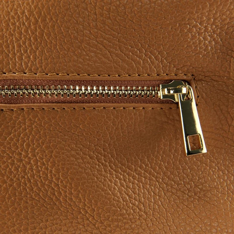 Sac à dos en cuir grainé CORFOU Cognac