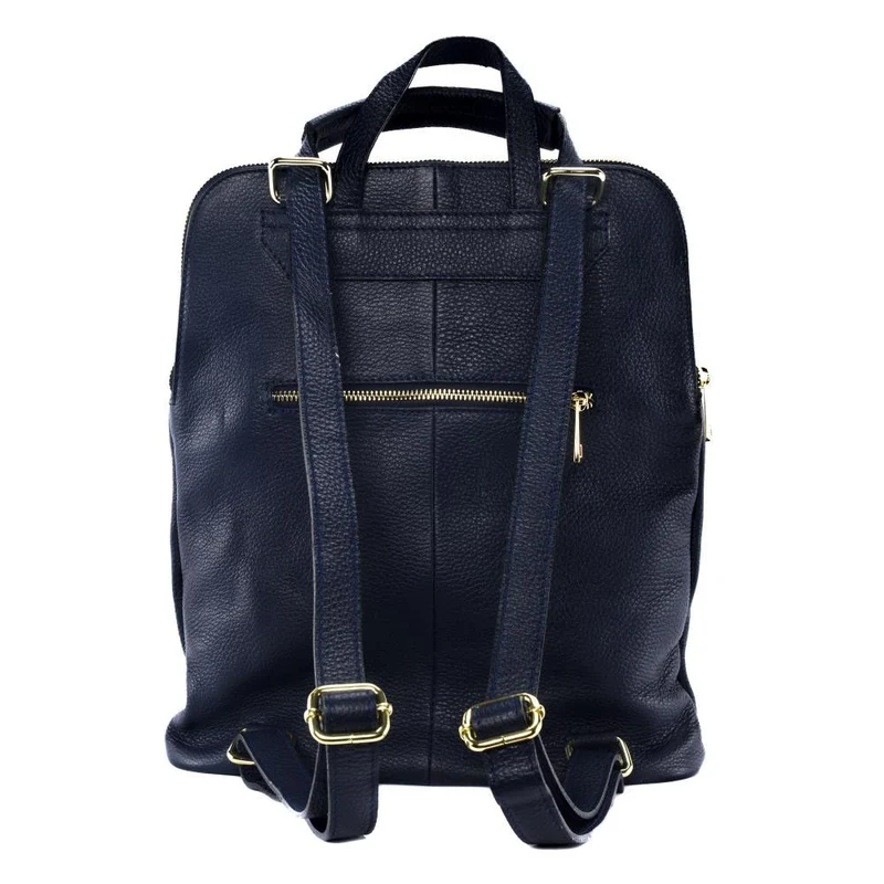 Sac à dos en cuir grainé CORFOU Bleu marine