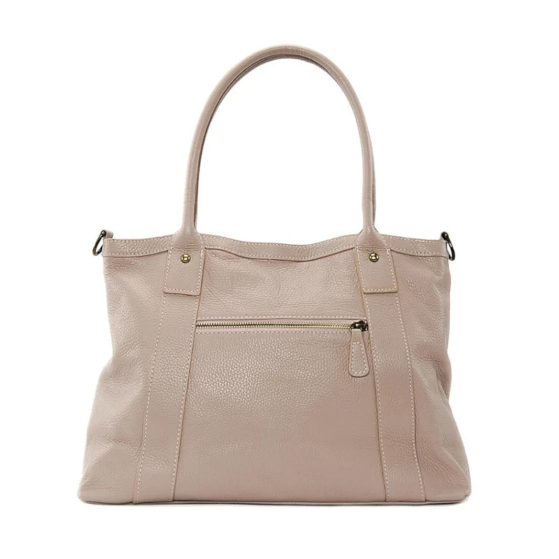 Sac à main en cuir grainé RANGOON Rose nude