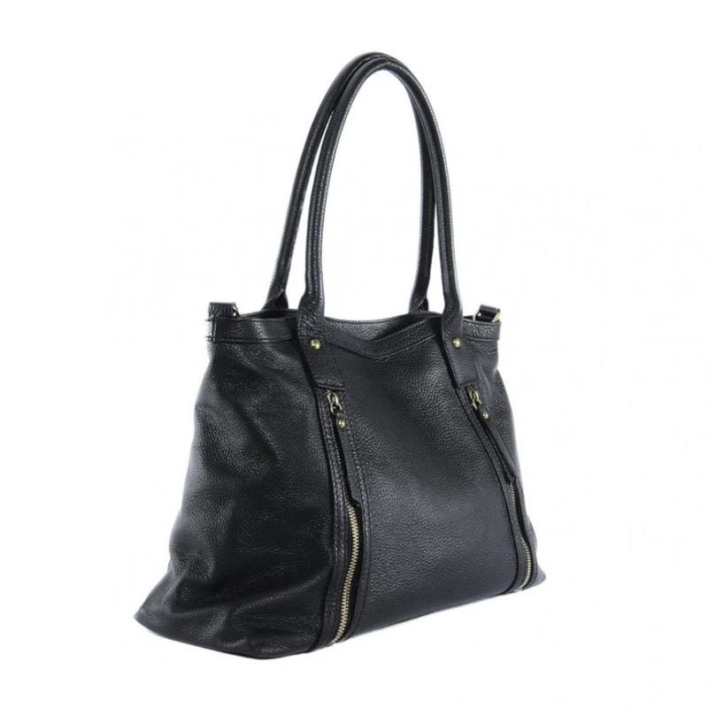 Sac à main en cuir grainé RANGOON Noir