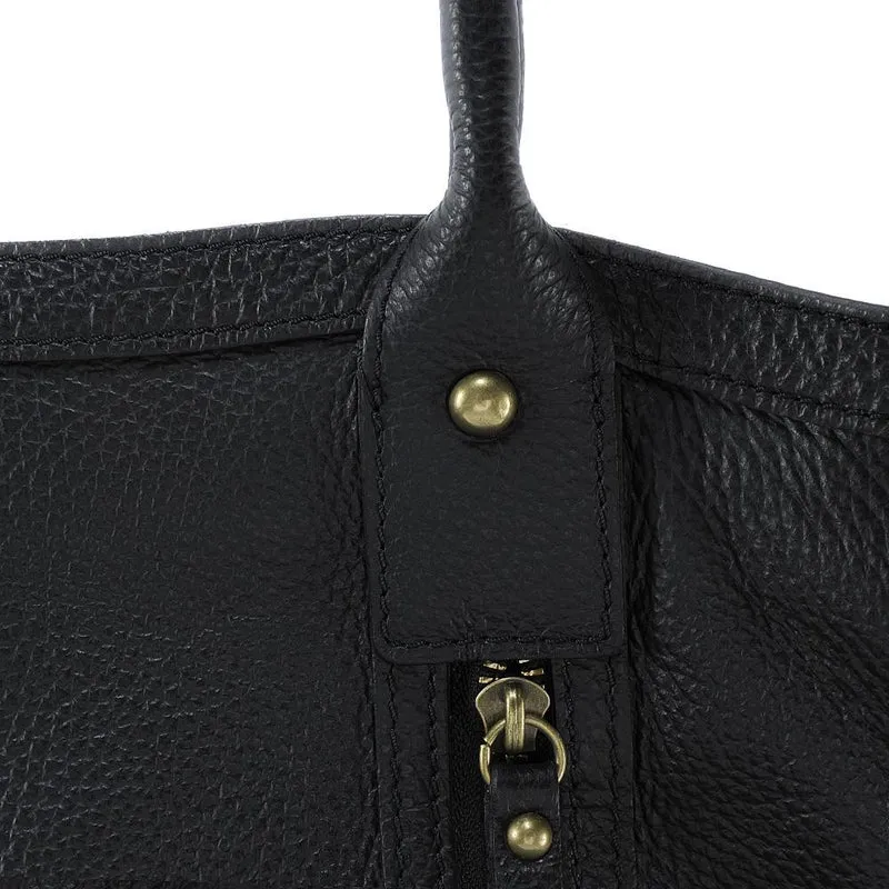 Sac à main en cuir grainé RANGOON Noir