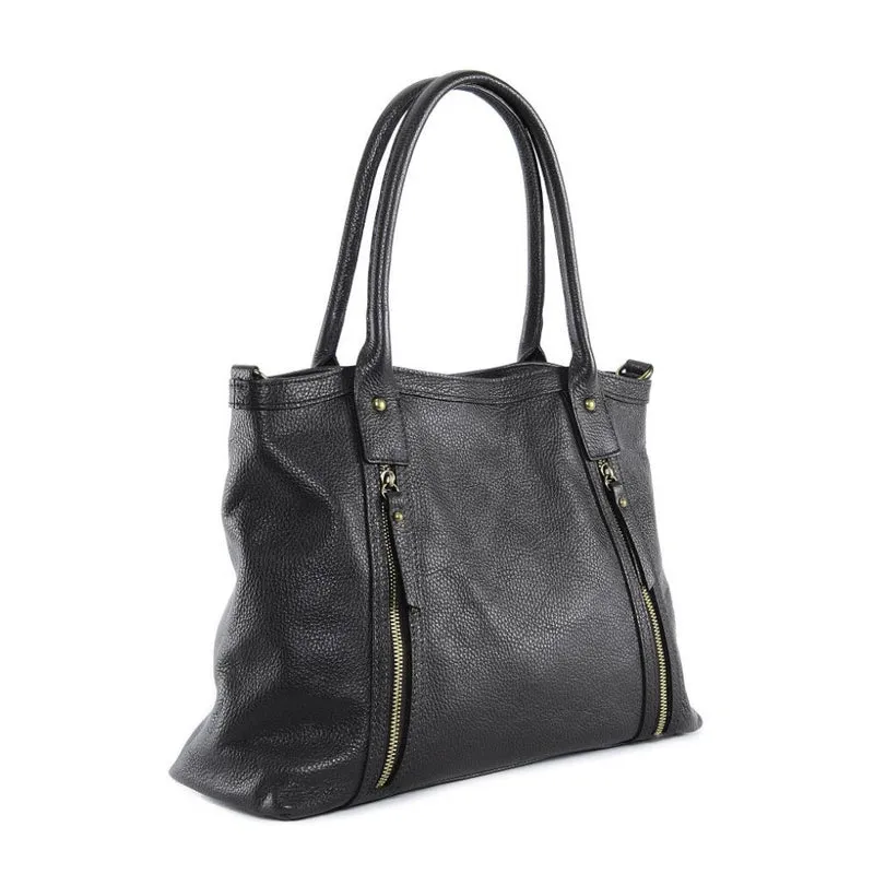 Sac à main en cuir grainé RANGOON Chocolat