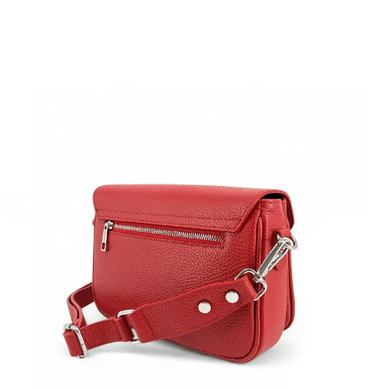Sac trotteur en cuir grainé BAGGY Rouge garance