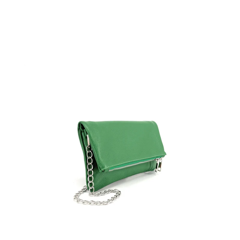 Sac pochette en cuir grainé ROXANE Vert anglais