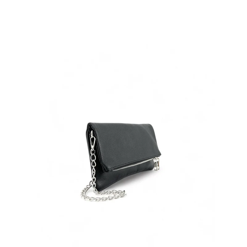 Sac pochette en cuir grainé ROXANE Noir