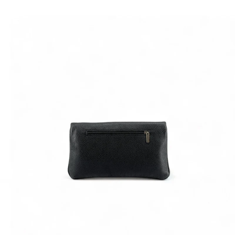 Sac pochette en cuir grainé ROXANE Noir