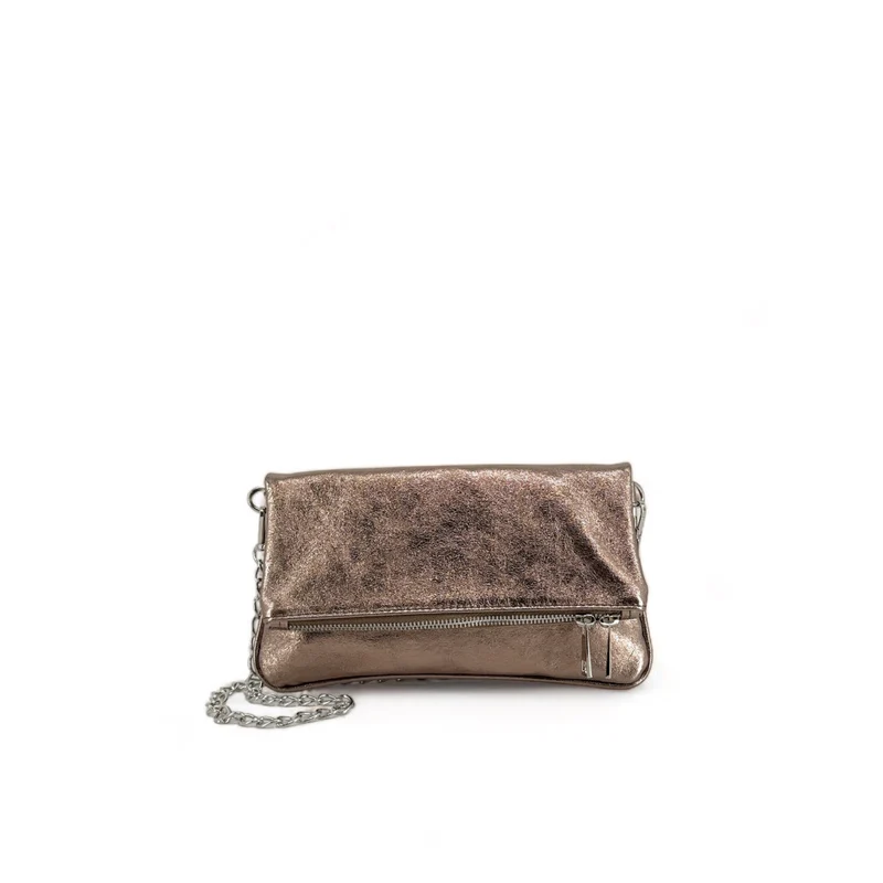 Sac pochette en cuir irisé ROXANE Champagne irisé