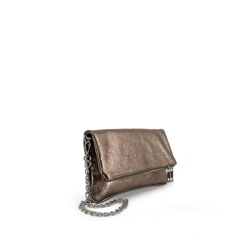 Sac pochette en cuir irisé ROXANE Champagne irisé