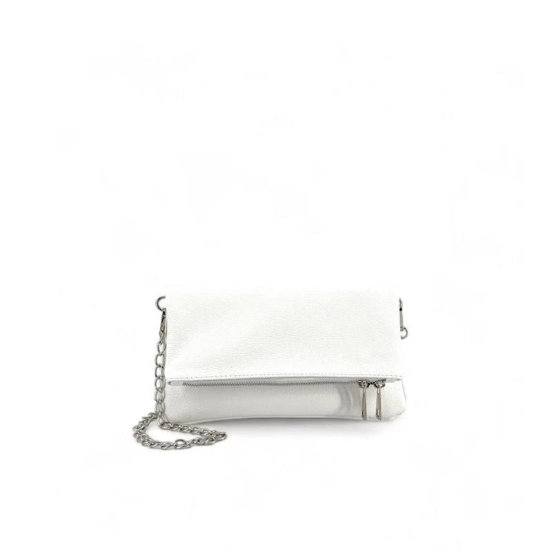 Sac pochette en cuir grainé ROXANE Blanc