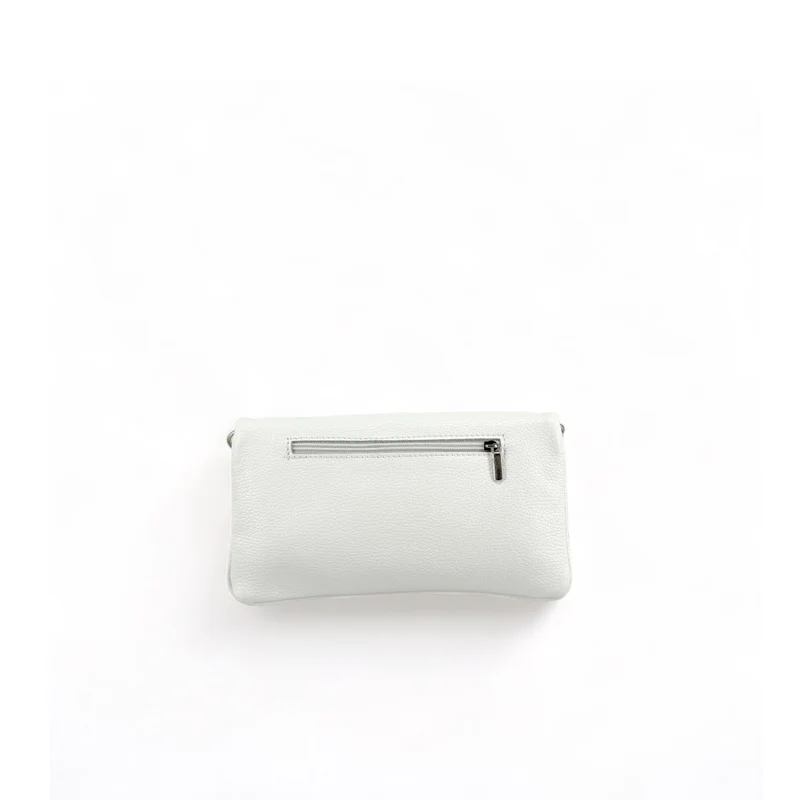 Sac pochette en cuir grainé ROXANE Blanc