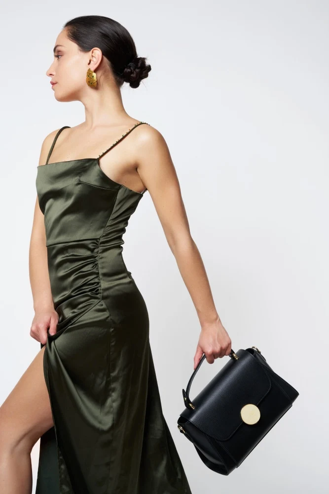 Sac à main en cuir grainé APOLLINE Noir