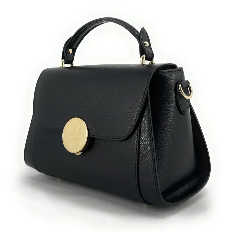 Sac à main en cuir grainé APOLLINE Noir