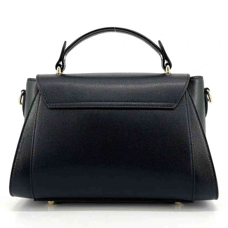 Sac à main en cuir grainé APOLLINE Noir