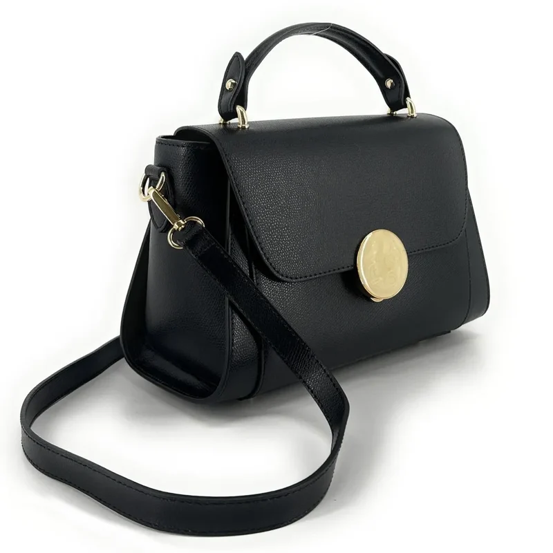 Sac à main en cuir grainé APOLLINE Noir