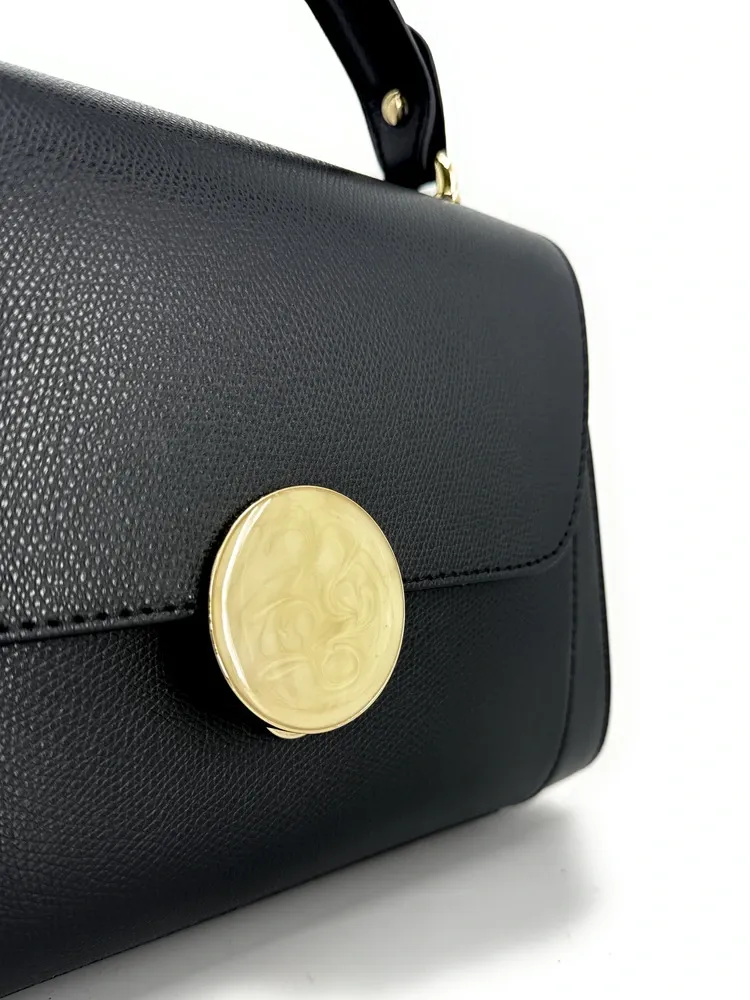 Sac à main en cuir grainé APOLLINE Noir
