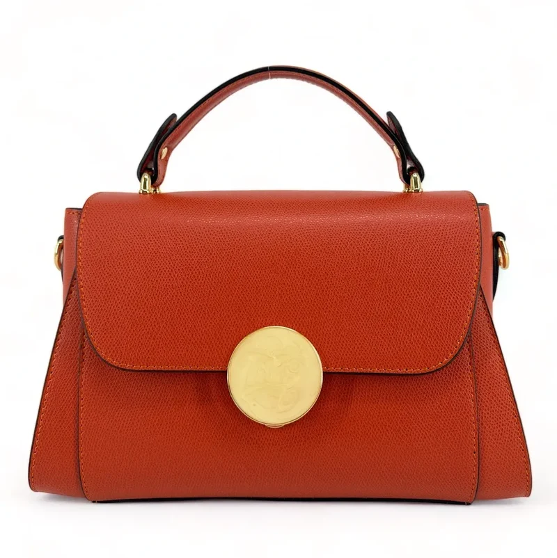 Sac à main en cuir grainé APOLLINE Ambre