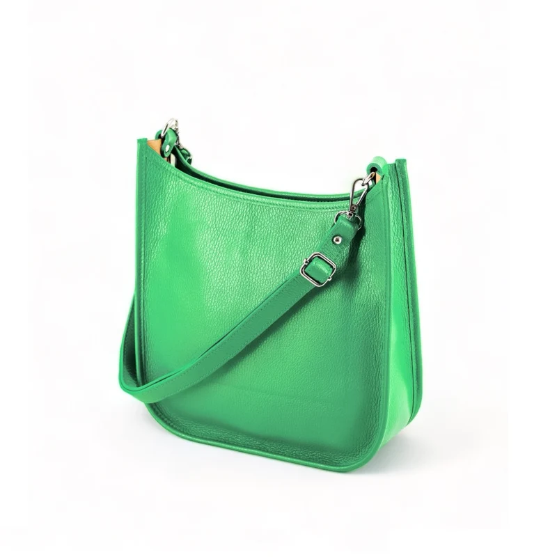 Sac à main hobo en cuir grainé CYBELE Vert anglais