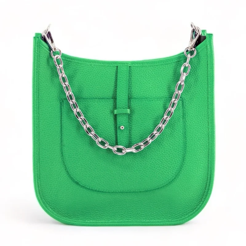 Sac à main hobo en cuir grainé CYBELE Vert anglais