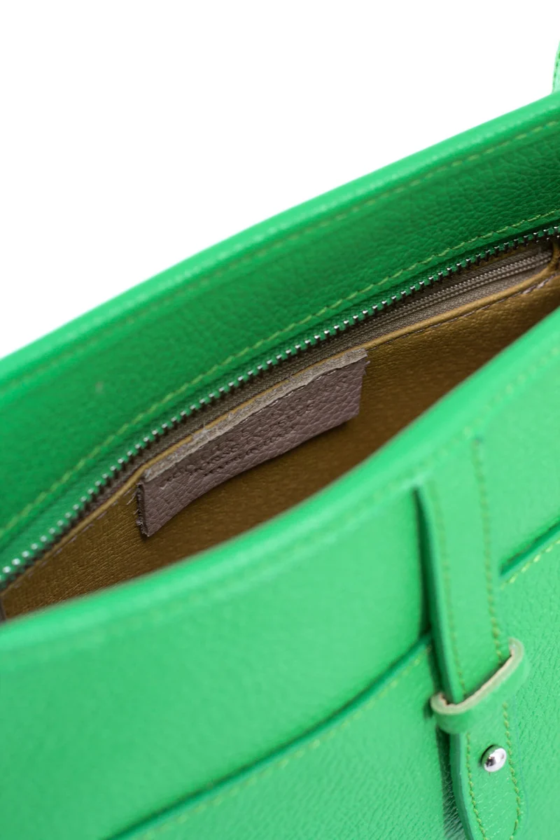 Sac à main hobo en cuir grainé CYBELE Vert anglais
