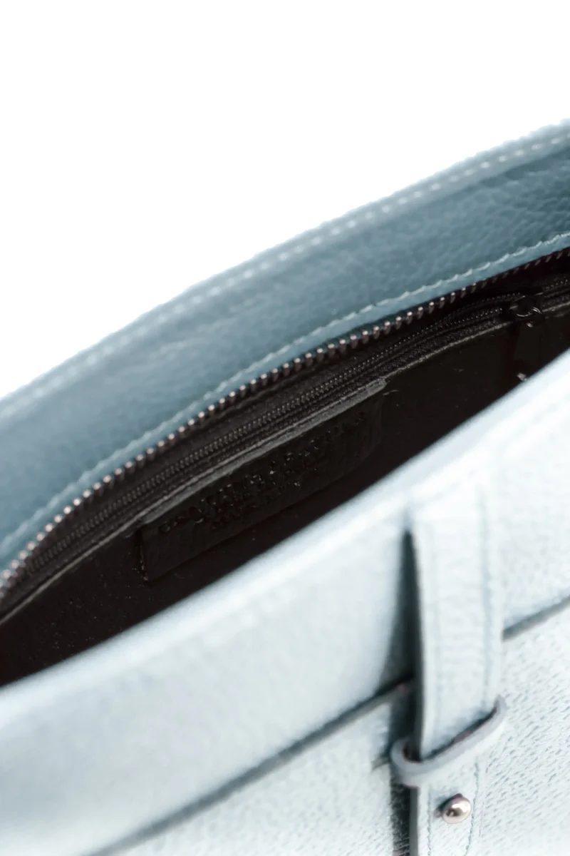 Sac à main hobo en cuir grainé CYBELE Bleu pastel