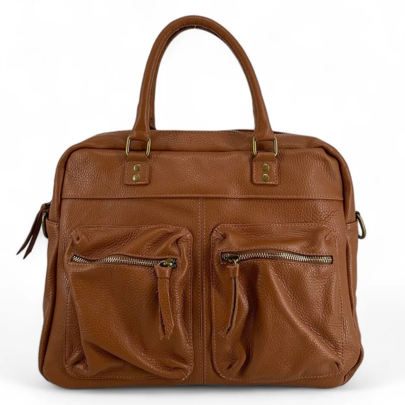Sac à main en cuir grainé MOSCOU Cognac