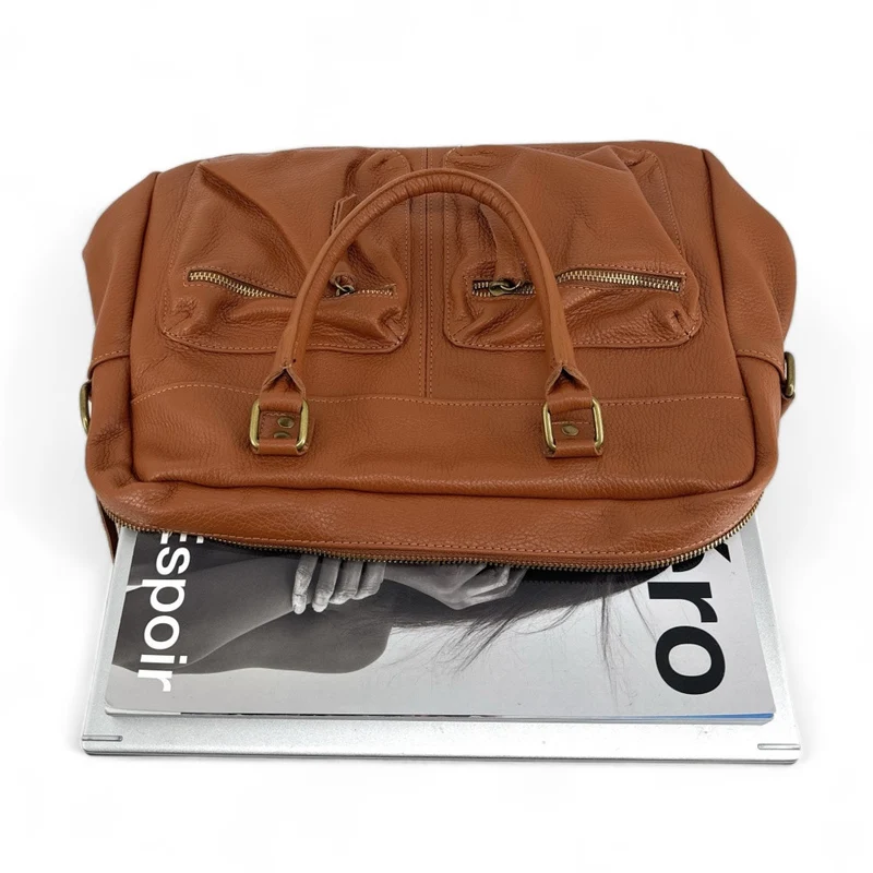 Sac à main en cuir grainé MOSCOU Cognac