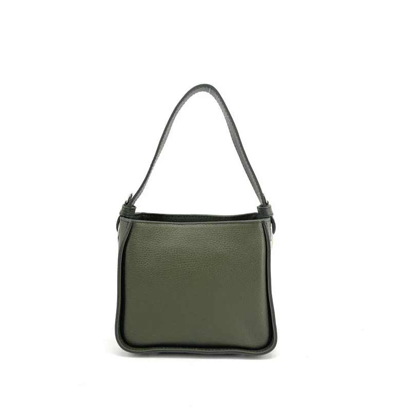 Sac en cuir grainé tressé CHESSY Kaki