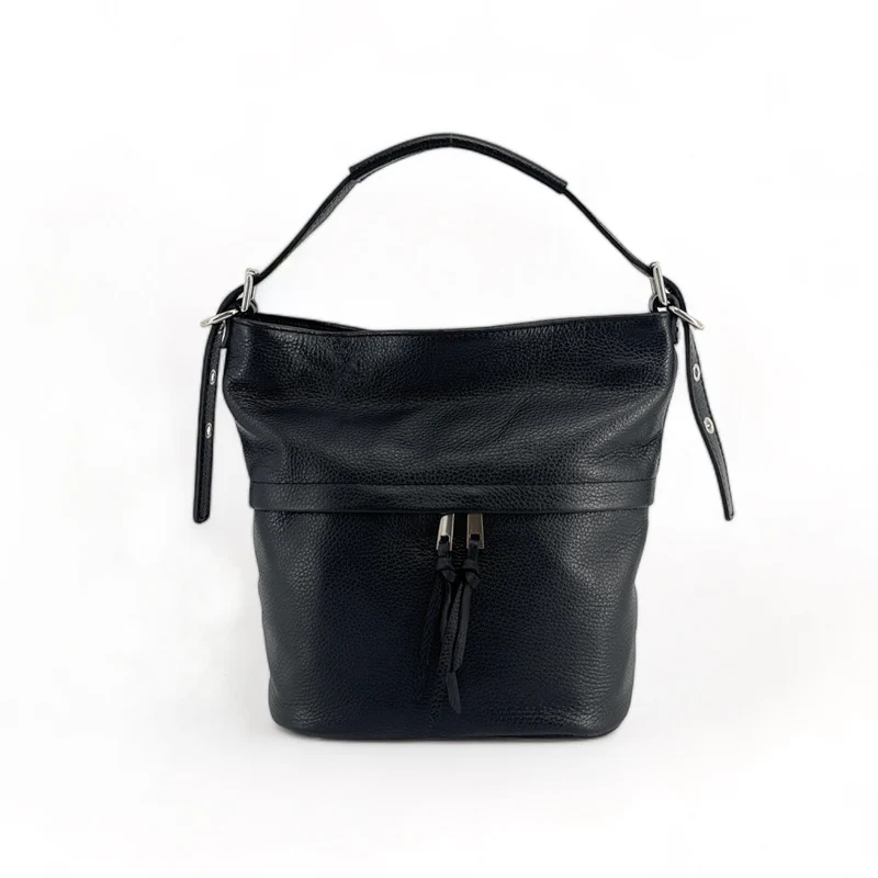 Sac seau en cuir grainé LIVERPOOL Noir