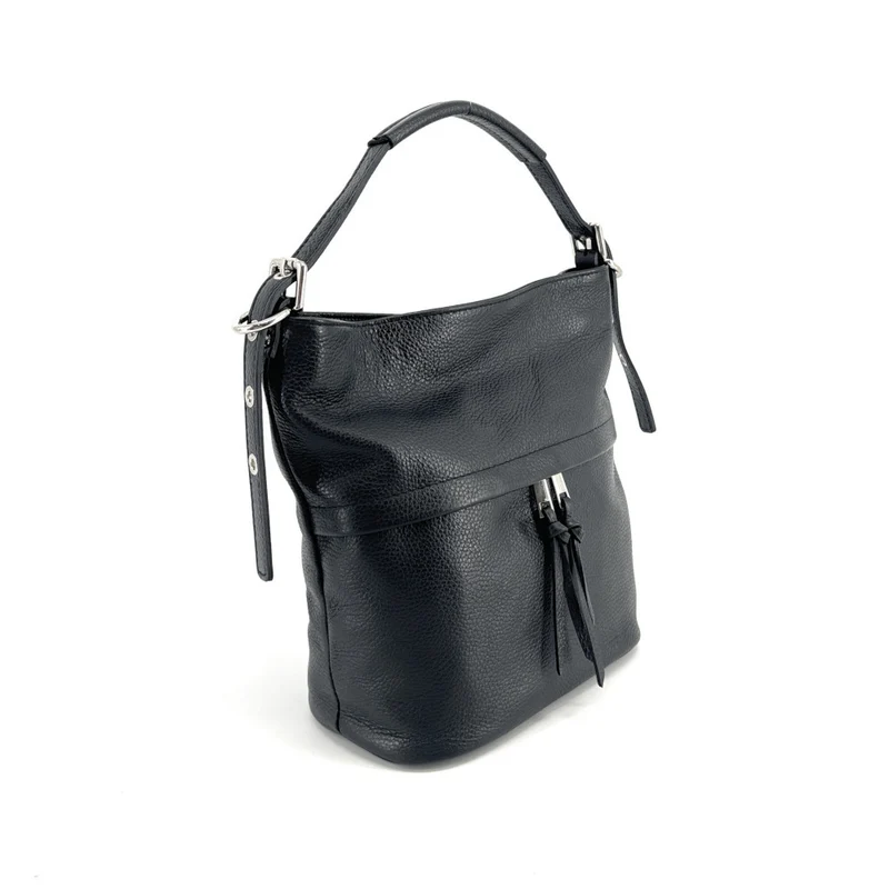 Sac seau en cuir grainé LIVERPOOL Noir