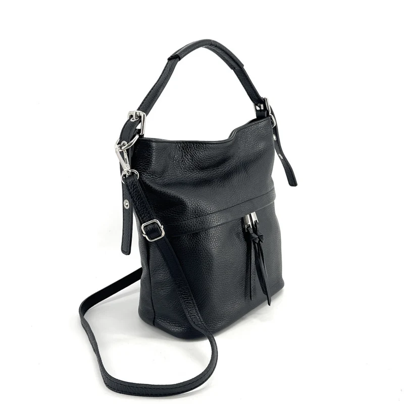 Sac seau en cuir grainé LIVERPOOL Noir