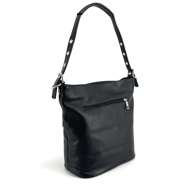Sac seau en cuir grainé LIVERPOOL Noir