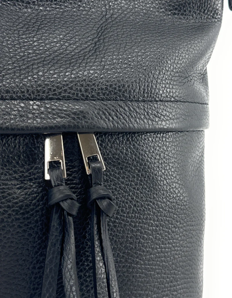 Sac seau en cuir grainé LIVERPOOL Noir