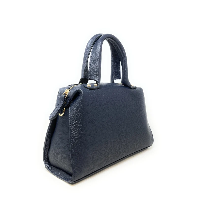 Sac bowling en cuir grainé MAELSTROM Bleu marine