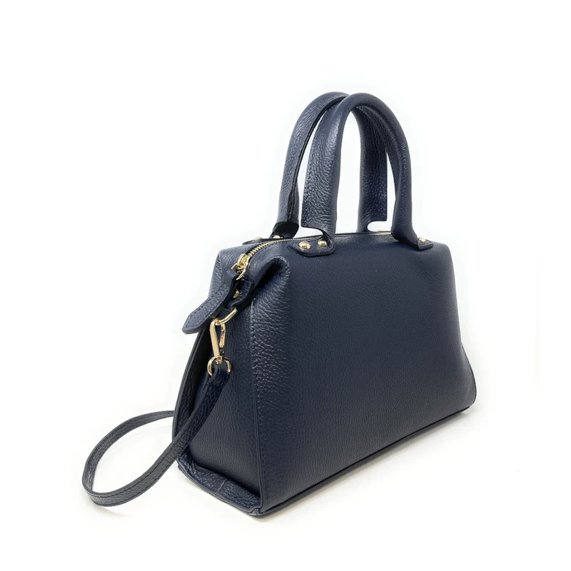 Sac bowling en cuir grainé MAELSTROM Bleu marine