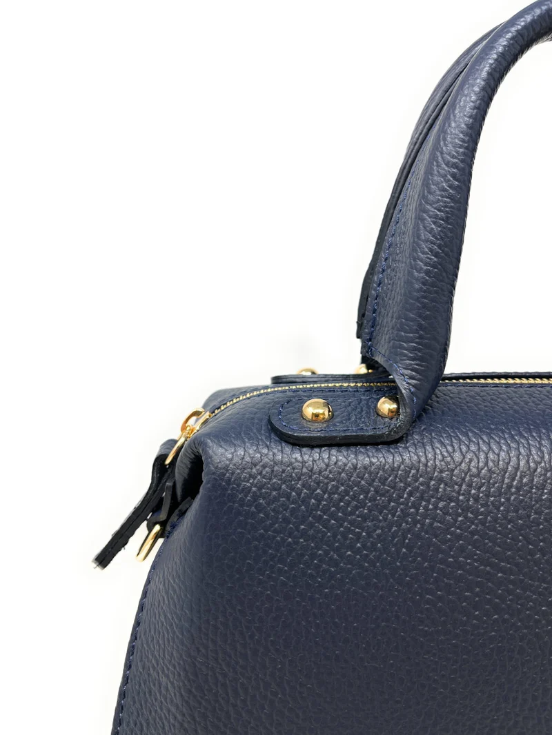 Sac bowling en cuir grainé MAELSTROM Bleu marine