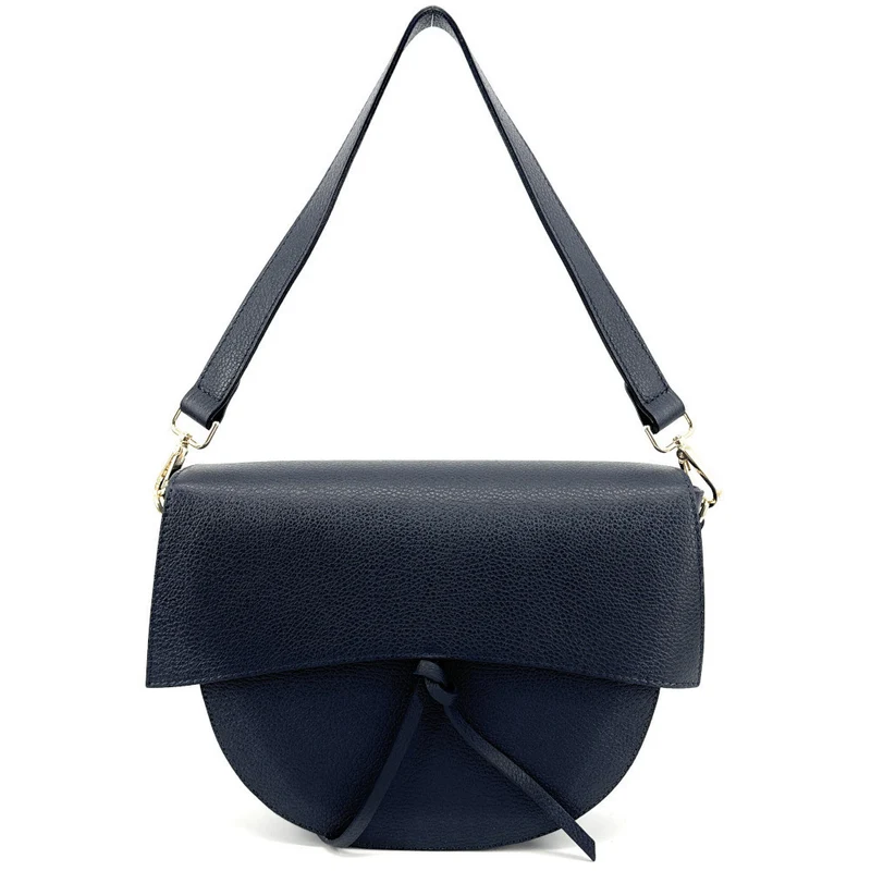 Sac besace en cuir grainé ECLIPSE Bleu marine