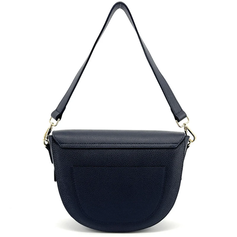 Sac besace en cuir grainé ECLIPSE Bleu marine