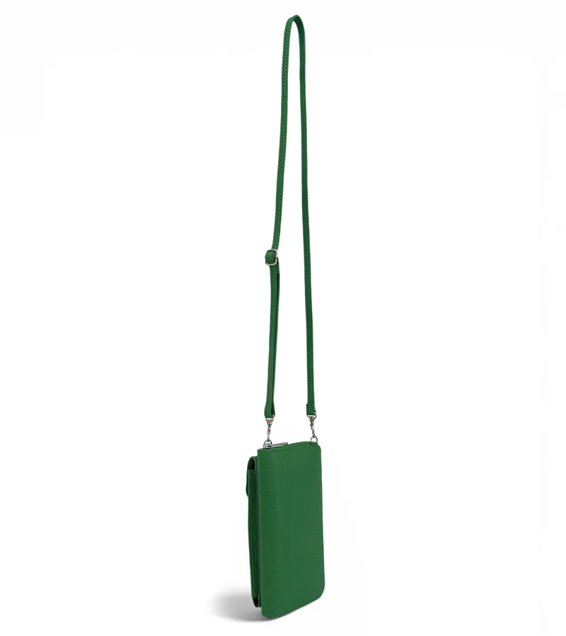Mini-sac pochette en cuir grainé STREET Vert anglais
