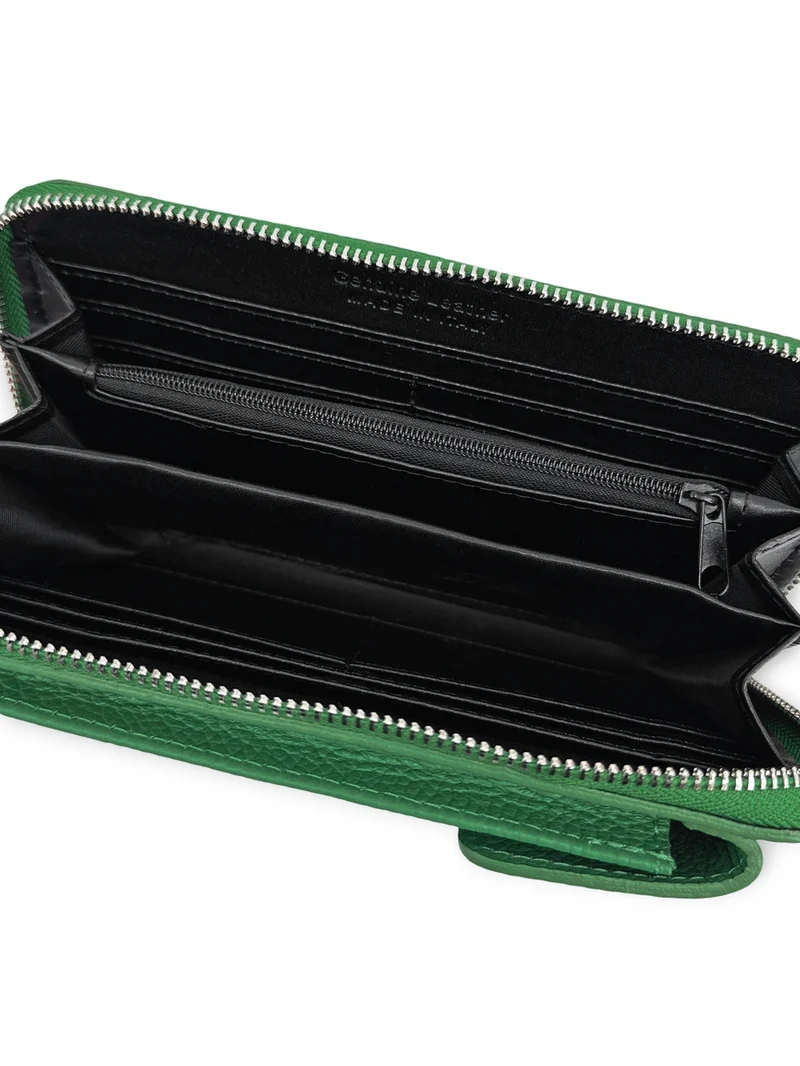 Mini-sac pochette en cuir grainé STREET Vert anglais