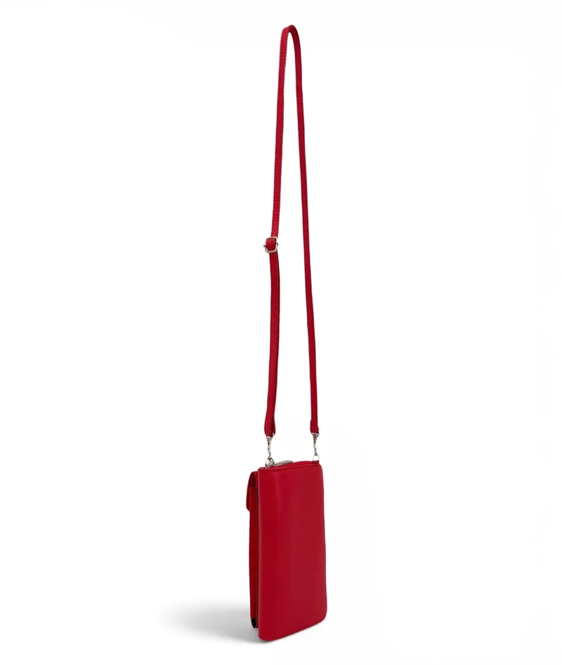 Mini-sac pochette en cuir grainé STREET Rouge garance